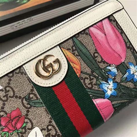 gucci ophidia floral wallet|gucci gg canvas long wallet.